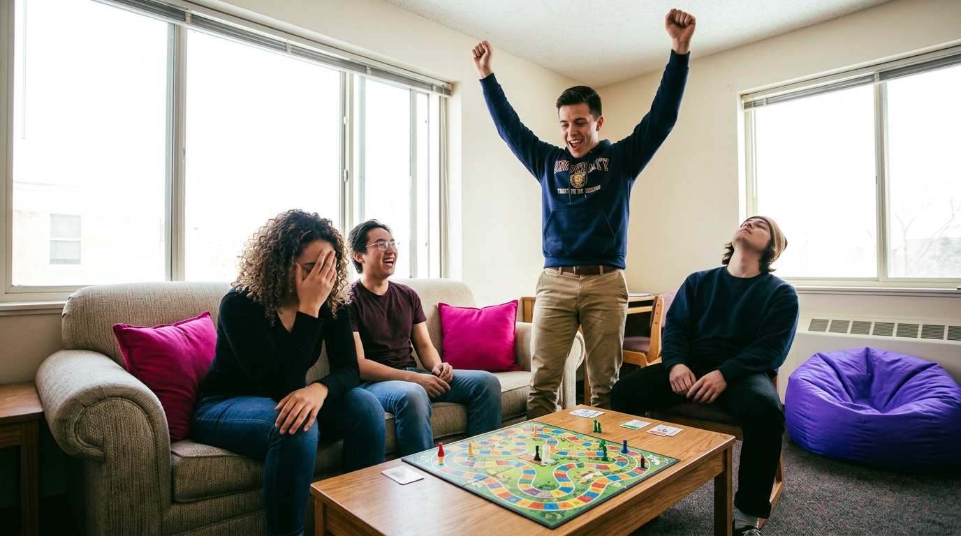 3pm board game showdown in the common room